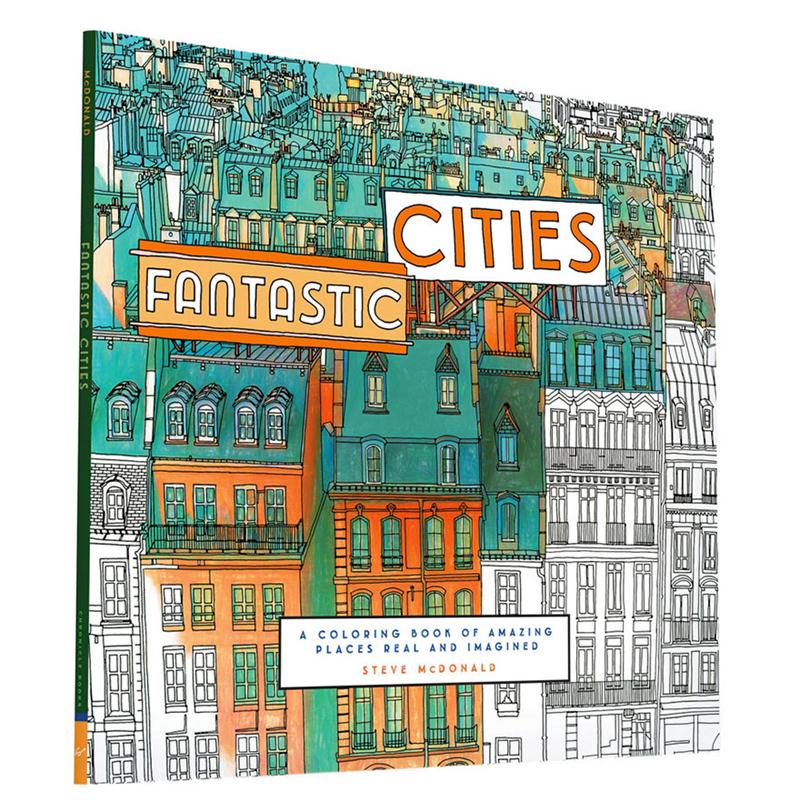 1.coloring book fantastic cities