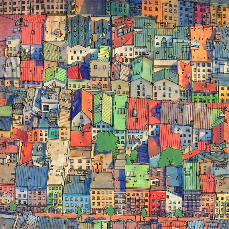 11.coloring book fantastic cities
