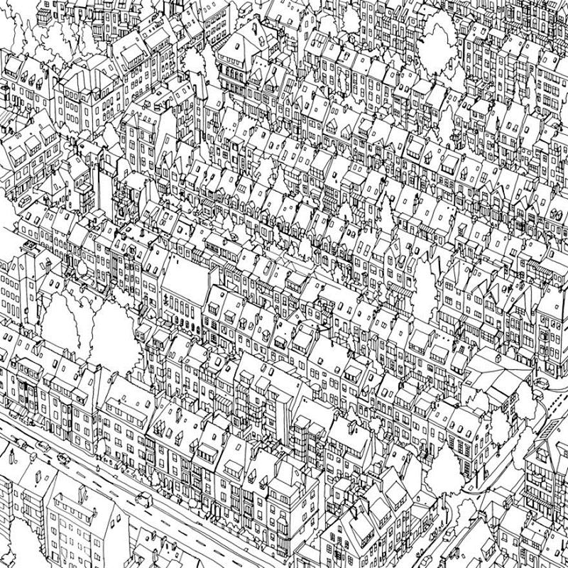 12.coloring book fantastic cities
