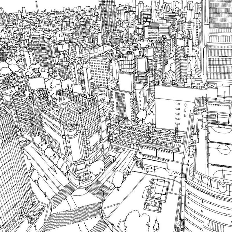 6.coloring book fantastic cities