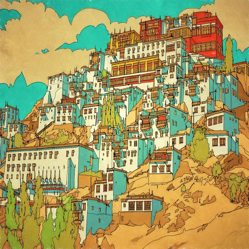 9.coloring book fantastic cities